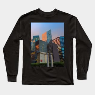 Sunset Rooftop Skyline Skyscrapers Manhattan NYC Long Sleeve T-Shirt